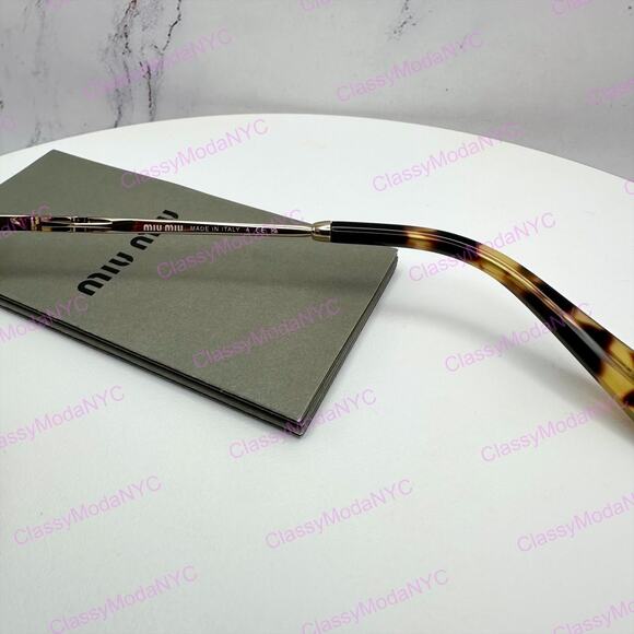 New MIU MIU Sunglasses Gold Metal Slim Frame Oval 100% Authentic Italy Gray Lens main image 4